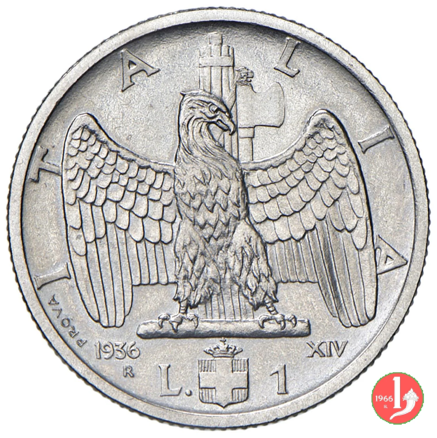 prova 1 lira impero 1936 (Roma)