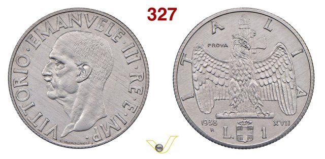 prova 1 lira impero 1938 (Roma)