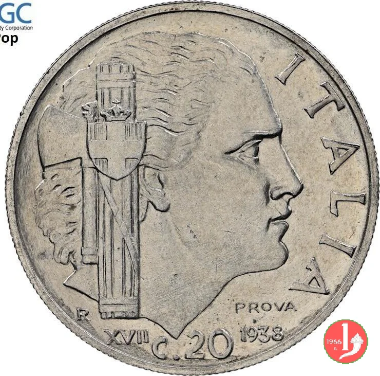 prova 20 centesimi impero 1938 (Roma)