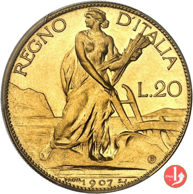prova 20 lire 1907 1907 (Johnson)