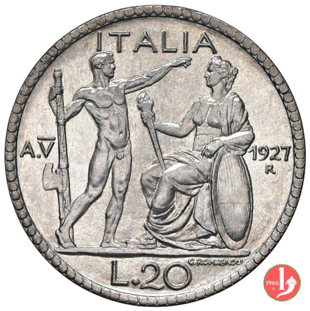 prova 20 lire littore 1927 (Roma)