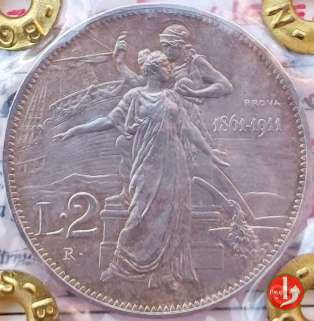 prova 2 lire 50° Unità d'Italia 1911 (Roma)