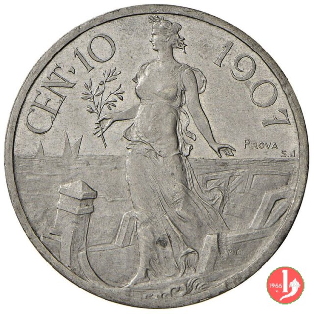 prova del progetto 10 centesimi 1907 1907 (Johnson)