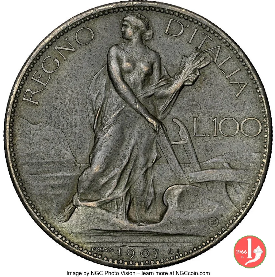 seconda prova 100 lire 1907 1907 (Johnson)