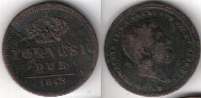 2 Tornesi 1843 (Napoli)