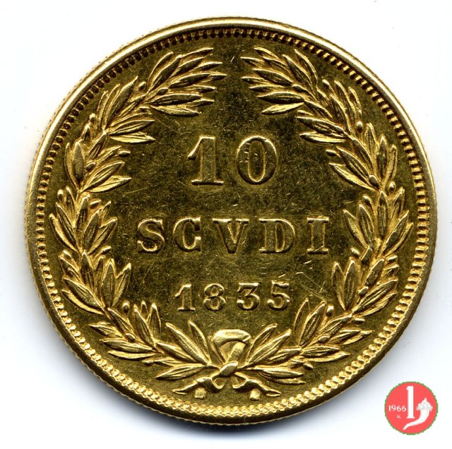 10 Scudi Romani 1835 (Roma)