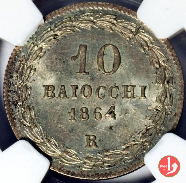 10 baiocchi (Giulio o Paolo) 1864 (Roma)