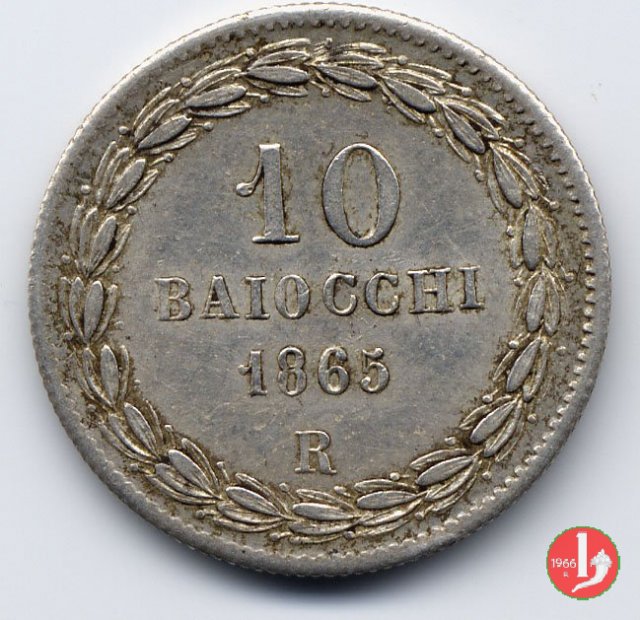 10 baiocchi (Giulio o Paolo) 1865 (Roma)