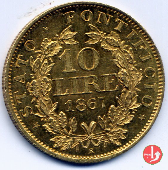 10 lire 1867 (Roma)