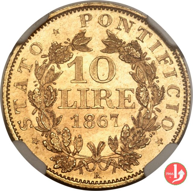 10 lire 1867 (Roma)