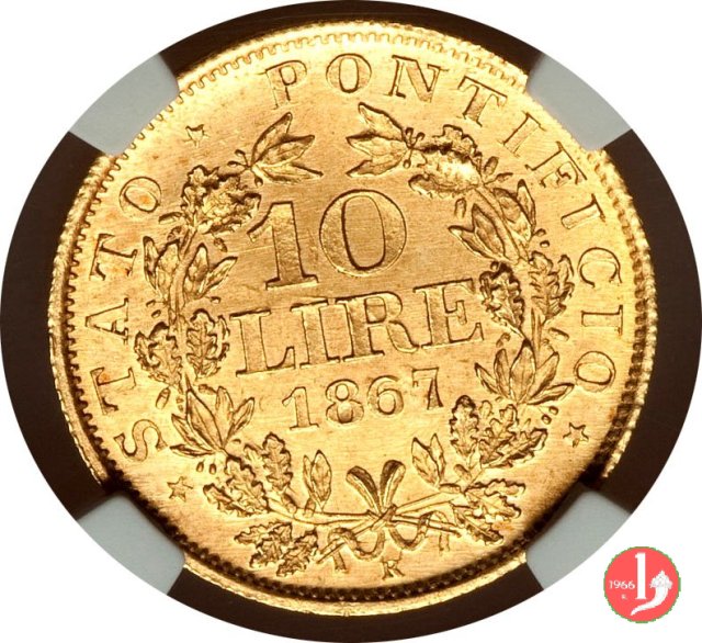 10 lire 1867 (Roma)