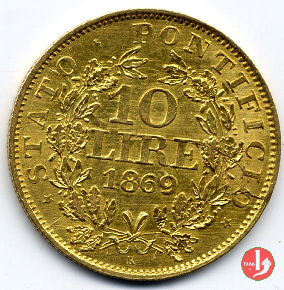 10 lire 1869 (Roma)