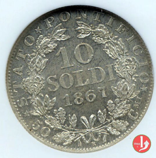 10 soldi - 50 centesimi 1868 (Roma)