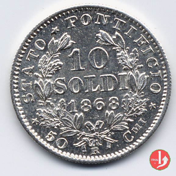 10 soldi - 50 centesimi 1868 (Roma)