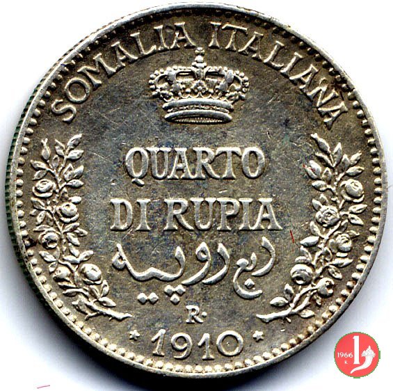 1/4 di rupia 1910 (Roma)