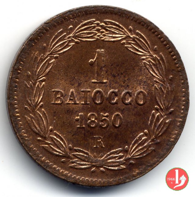 1 baiocco secondo periodo 1850 (Roma)