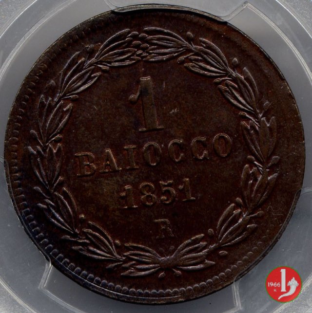 1 baiocco secondo periodo 1851 (Roma)