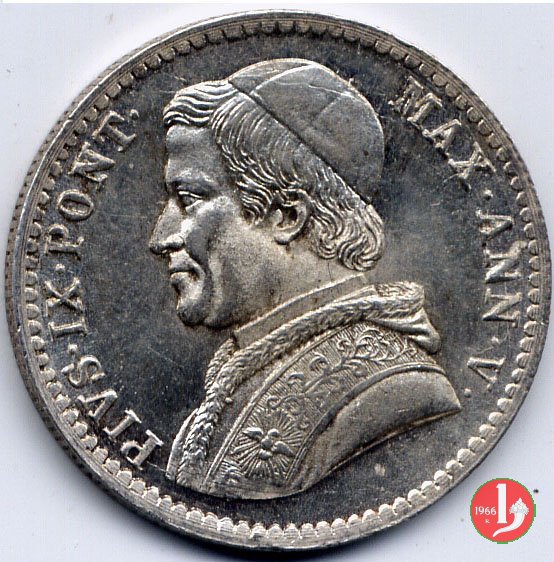 20 baiocchi (Doppio Giulio del 1° tipo) 1850 (Roma)