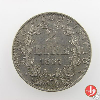 2 lire 1867 (Roma)