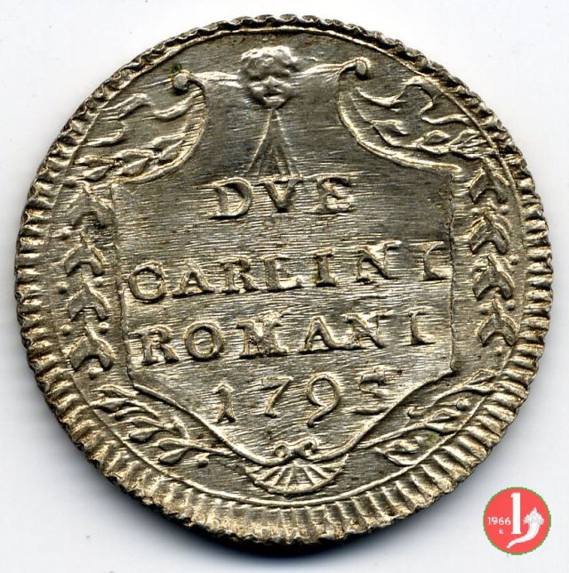 2 carlini 1794-95 (I riduzione) 1795 (Roma)