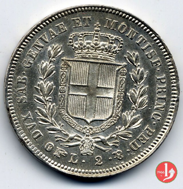 2 lire 1845 (Torino)