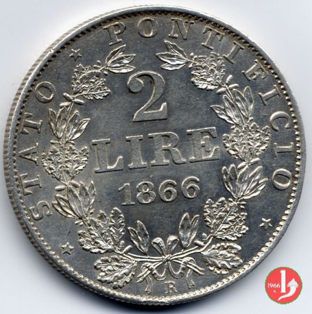 2 lire 1866 (Roma)