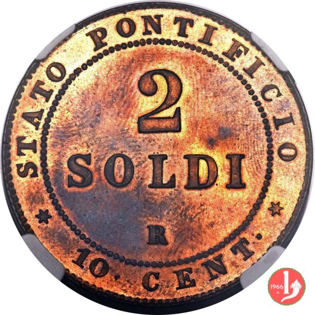 2 soldi o 10 centesimi 1867 (Roma)