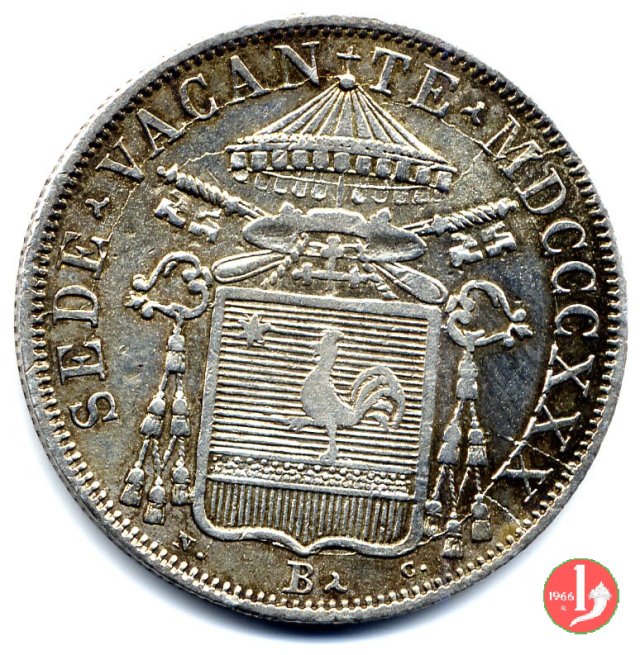 30 Baiocchi (Testone) 1830 (Bologna) 30 Baiocchi (Testone) 1830 (Bologna)