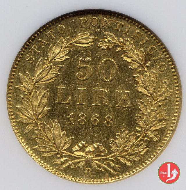 50 lire 1868 (Roma)