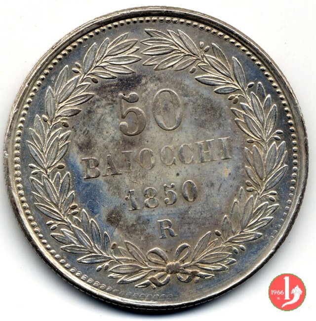 50 baiocchi (1/2 Scudo) 1850 (Roma)