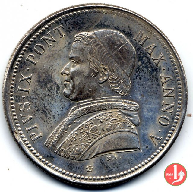 50 baiocchi (1/2 Scudo) 1850 (Roma)