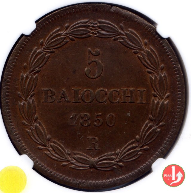 5 baiocchi 2° tipo 1850 (Roma)