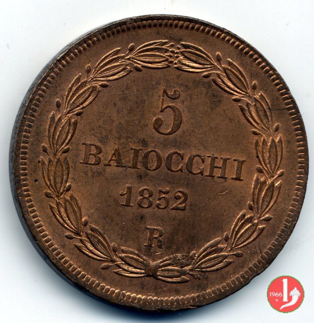 5 baiocchi 2° tipo 1852 (Roma)