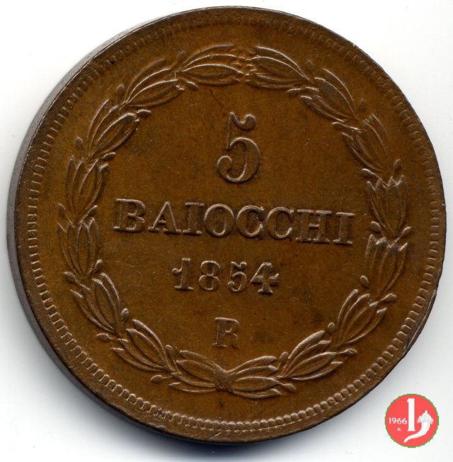 5 baiocchi 2° tipo 1854 (Roma)