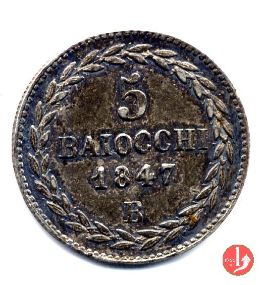 5 baiocchi (Grosso) 1847 (Bologna)