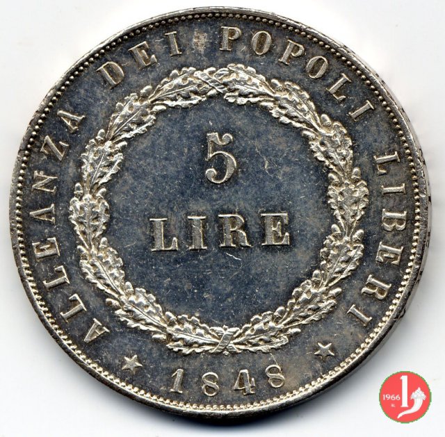5 lire 11 agosto 1848 1848 (Venezia)