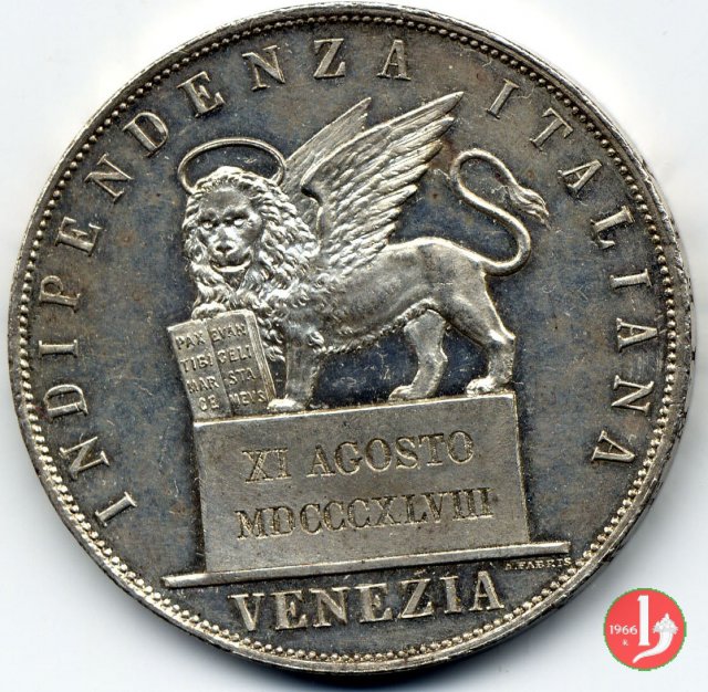 5 lire 11 agosto 1848 1848 (Venezia)