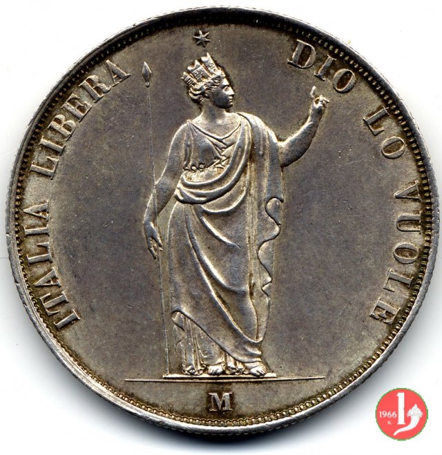 5 lire italiane 1848 (Milano)