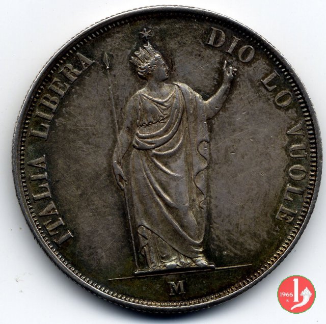 5 lire italiane 1848 (Milano)