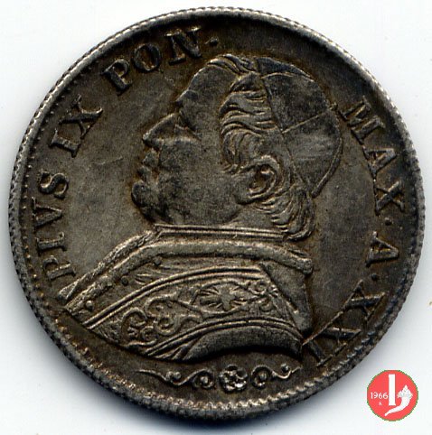 5 soldi o 25 centesimi 1867 (Roma)