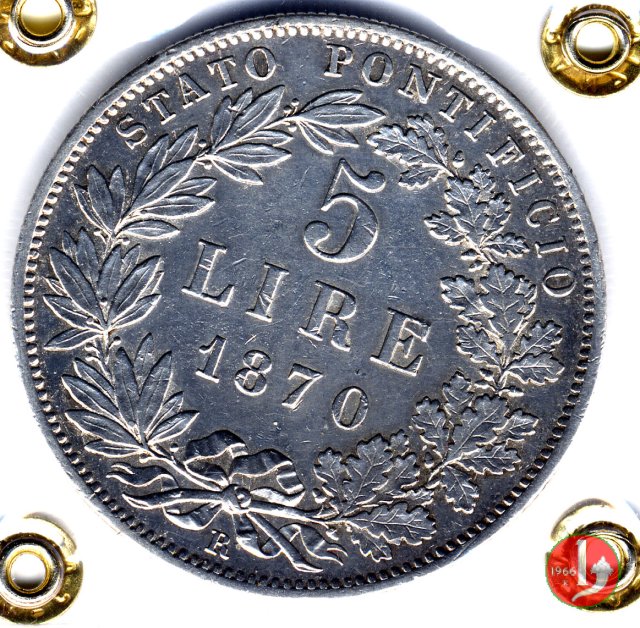 Scudo da 5 lire 1870 (Roma)