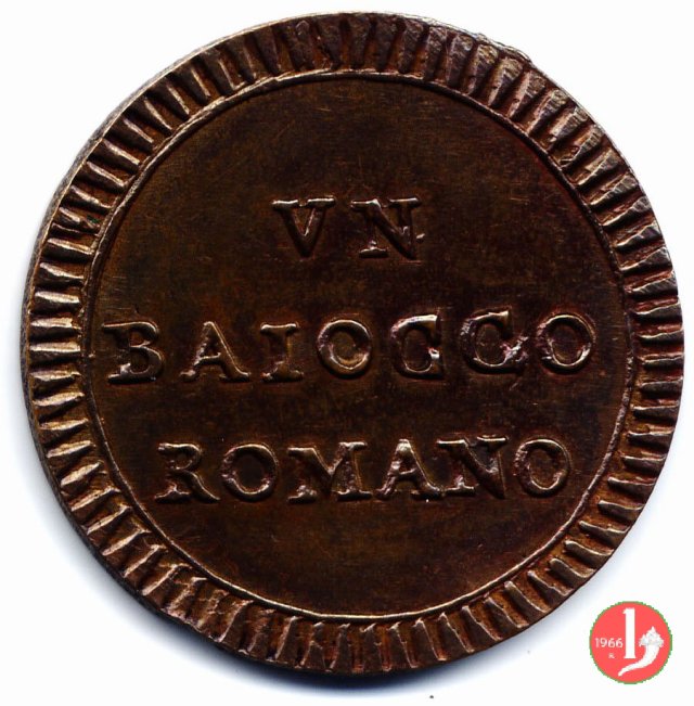 baiocco del 2° tipo (stemma a targa) 1797 (Roma)