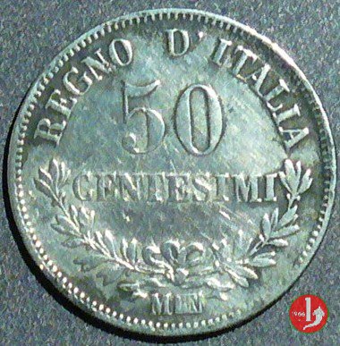 50 centesimi valore 1863 (Milano)