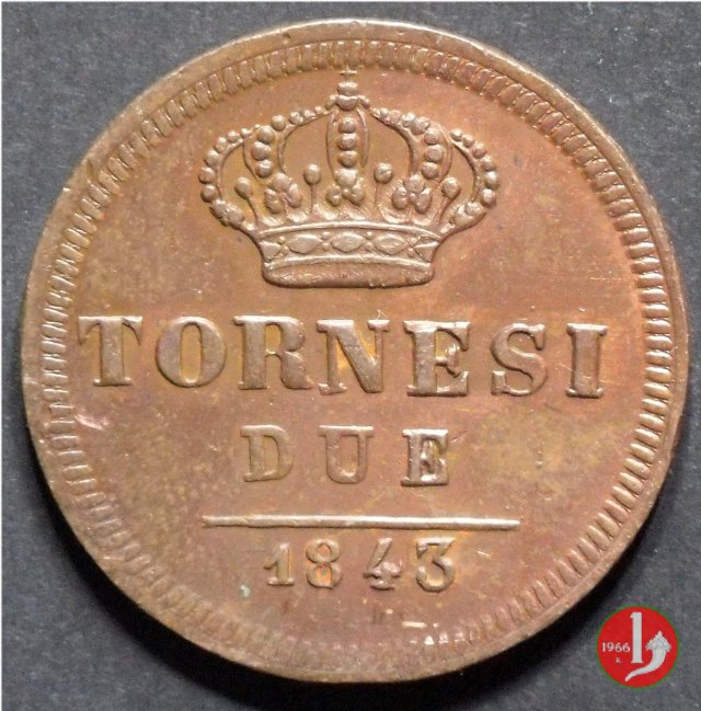 2 Tornesi 1843 (Napoli)