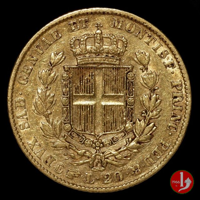 20 lire o Marengo 1842 (Torino)