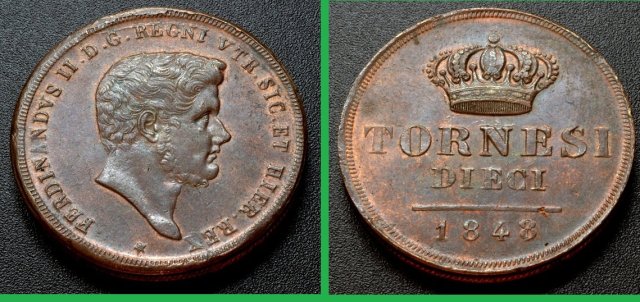 10 Tornesi 1848 (Napoli)