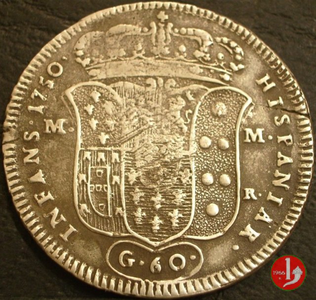 1/2 Piastra con stemma 1750 (Napoli)