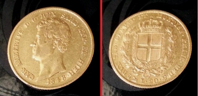 20 lire o Marengo 1848 (Genova)