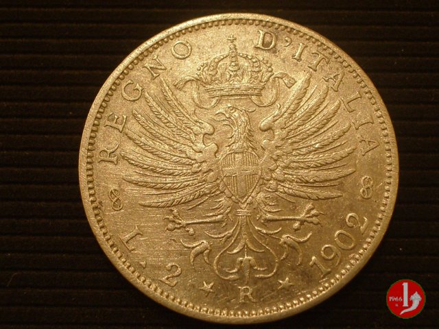 2 lire aquila sabauda 1902 (Roma)