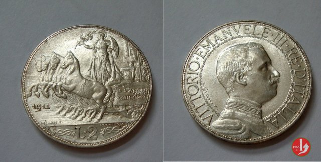 2 lire quadriga veloce 1911 (Roma)